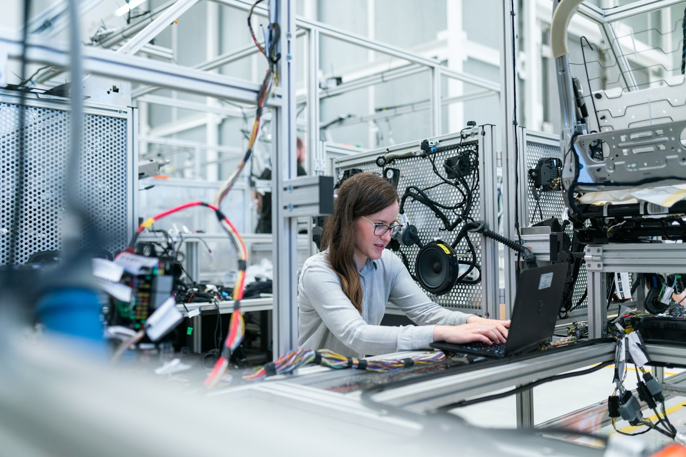 An engineer working inside a regulated industrial environment